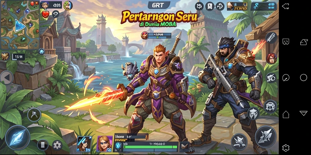 Tampilan seru dari gameplay 6RT yang penuh aksi dan strategi.