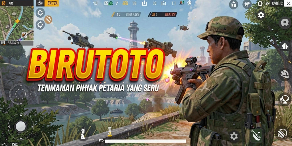 Gameplay seru dalam BIRUTOTO dengan aksi tembak-menembak yang mendebarkan.