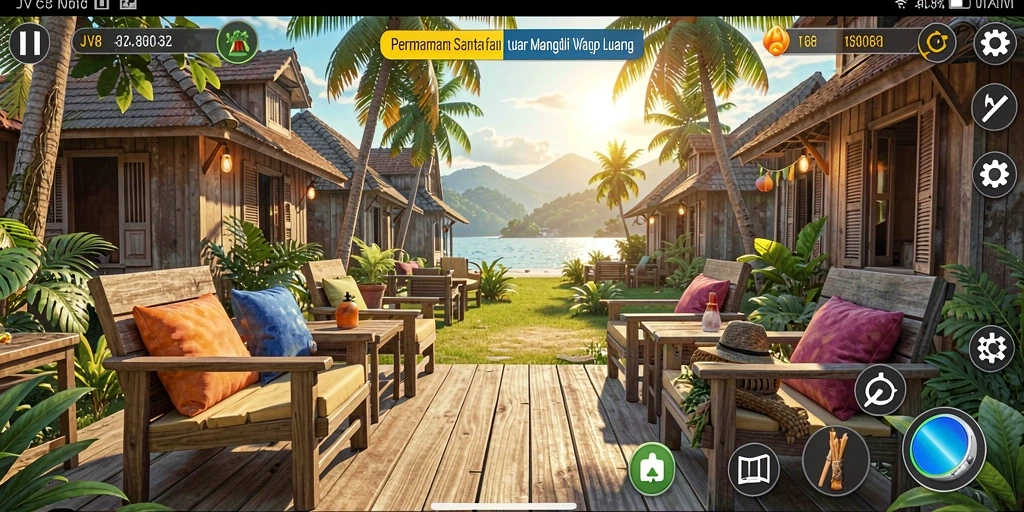 Tampilan gameplay utama JV88 yang penuh warna dan menarik.