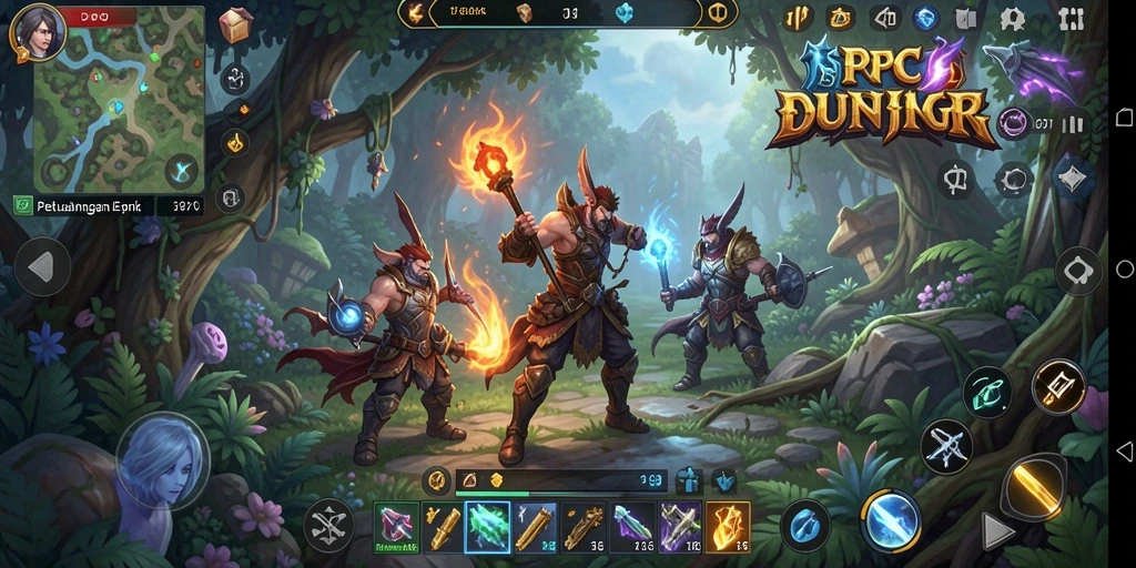 Tampilan gameplay menarik dari PCPC7 dalam dunia RPG.