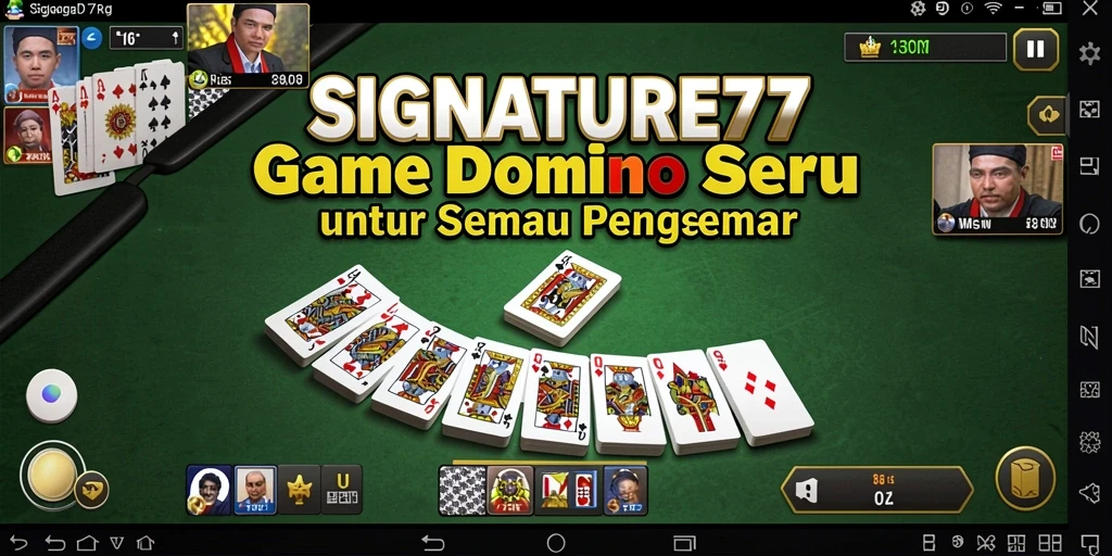 Tangkapan layar gameplay <strong>SIGNATURE77</strong> menunjukkan keseruan bermain domino.