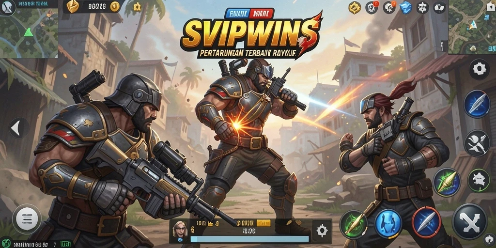 Gameplay intens dan seru di SVIPWINS dalam Battle Royale.