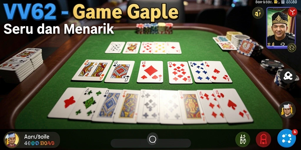 Gameplay seru Gaple dalam aplikasi VV62.